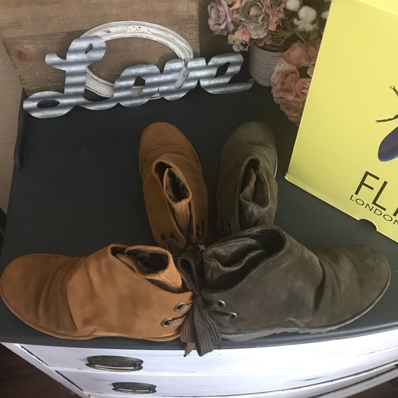 FLY LONDON SUEDE BOOTIES SLUDGE - Picture 5 of 5